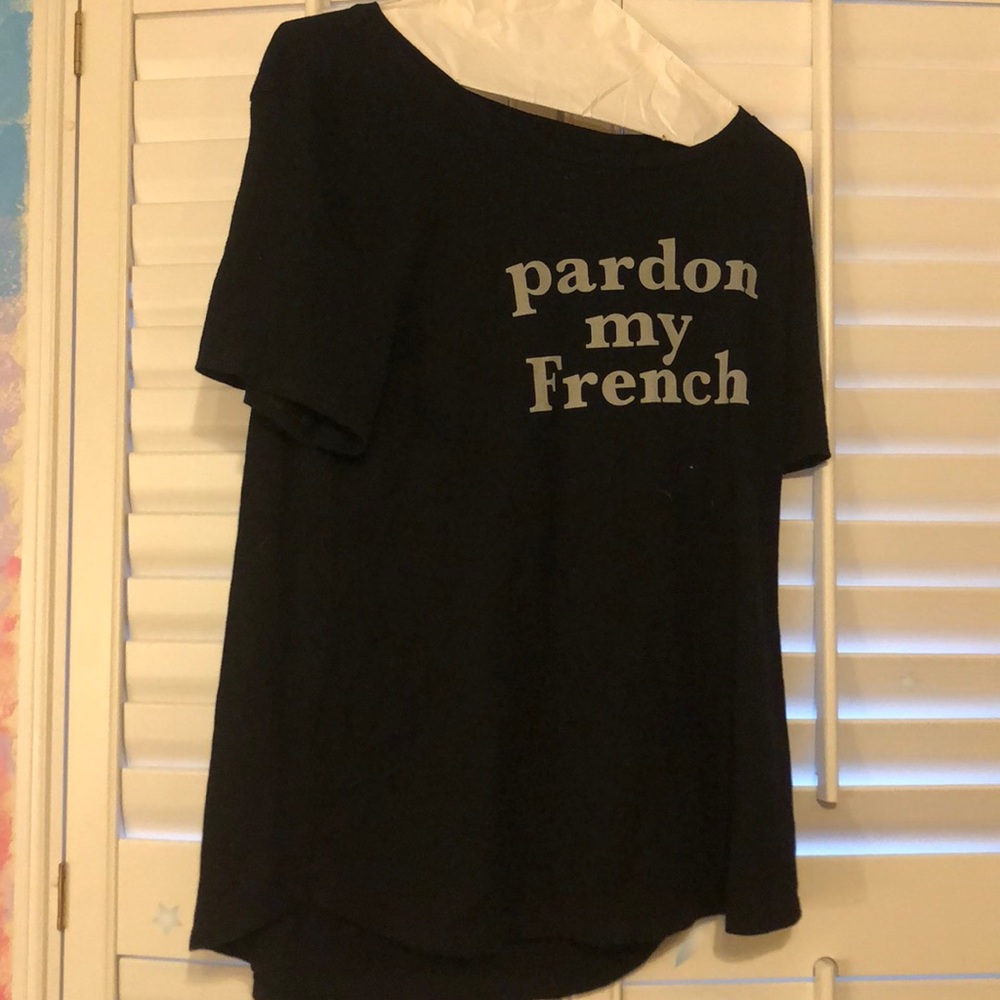 Black “Pardon my French” Old Navy Tee